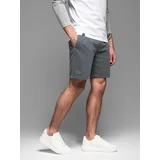 Ombre BASIC men's cotton sweat shorts - navy blue