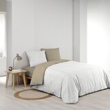 Douceur d intérieur Bela/bež bombažna posteljnina za zakonsko posteljo 200x200 cm Cadria – | Shoptok.si