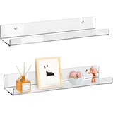 INF Akrilna U-oblikovana stenska polica 2 kosa (6 x 10 x 38cm), (5000446308) | Shoptok.si