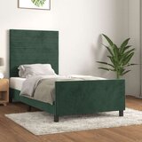 vidaXL Okvir za krevet s uzglavljem tamnozeleni 90x200 cm baršunasti | shoptok.hr