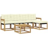 vidaXL Zunanja garnitura za sedenje z blazino 6 pcs Bela in krem, (5000279824) | Shoptok.si