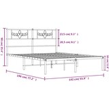  Metalni okvir za krevet s uzglavljem bijeli 135x190 cm | shoptok.hr