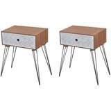 vidaXL Nočne omarice s predalom 2 kosa rjave | Shoptok.si