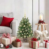 vidaXL Umjetno božićno drvce s 150 LED svjetlima Zelena 65 cm PE i PVC | shoptok.hr
