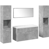 vidaXL 5-dijelni set kupaonskog namještaja siva boja betona drveni | shoptok.hr