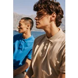 ALTINYILDIZ CLASSICS Men's Safari 100% Cotton Roll-Up Collar Slim Fit Slim Fit Polo Neck Short Sleeved T-Shirt.