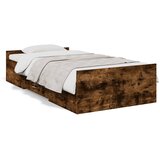  Okvir kreveta s ladicama boja dimljenog hrasta 90x190 cm drveni | shoptok.hr