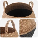  Saksija za biljke s ručkama Crna Ø 45 x 36 cm 100% morska trava | shoptok.hr