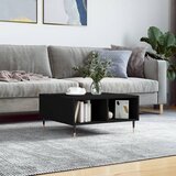  Stolić za kavu crni 60 x 60 x 30 cm od konstruiranog drva | shoptok.hr