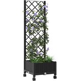  Vrtni saksija s rešetkom i kotačima Crna 40 x 40 x 131,5 cm PP | shoptok.hr