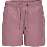 Jack & Jones Kratke kopalne hlače 'FIJI' roza / temno roza / bela