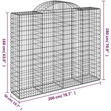  Lučne gabionske košare 3 kom 200x50x160/180cm pocinčano željezo | shoptok.hr
