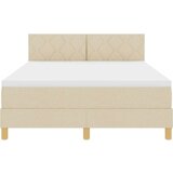 vidaXL Krevet s kutijom s madracem Krem 140x200 cm Tkanina | shoptok.hr