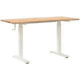  Stol Bjela i prirodna 140 x 60 cm Čvrsto Hrastovo Drvo | shoptok.hr