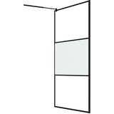 Pregrada za tuširanje 115 x 195 cm s mutnim staklom ESG crna | shoptok.hr
