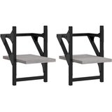  Zidne police s prečkama 2 kom boja hrasta sonome 20x25x30 cm | shoptok.hr