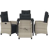 vidaXL 5-delni vrtni jedilni set Svetlo siva Poli ratan | Shoptok.si