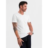 Ombre BASIC men's classic cotton T-shirt with a crew neckline - white | Shoptok.si