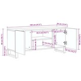 TV ormarić bijeli 105 x 34 x 46 cm od masivnog drva manga | shoptok.hr