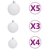  Umjetno božićno drvce 150 LED sa šarkama i kuglicama 150 cm | shoptok.hr