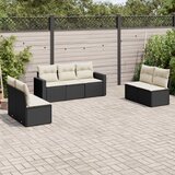  The Living Store Vrtna sedežna garnitura 7-delna z blazinami črn poli ratan - Vrtna Sedežna Garniture, (21481902) | Shoptok.si