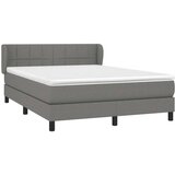  Box spring postelja z vzmetnico temno siva 140x200 cm blago, (20790602) | Shoptok.si