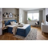 CARRYHOME POSTELJA BOXSPRING 180 cm x 200 cm , tekstil modra | Shoptok.si