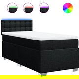 Maison Chic Box spring postelja - Vzmetna postelja z vzmetnico črn 90x190 cm blago SL16576, (21883615) | Shoptok.si