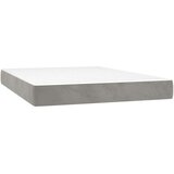 vidaXL Krevet box spring s madracem LED svjetlosivi 140x190 cm baršun | shoptok.hr