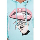 Kesi Dress with longer back and colorful print mint | shoptok.hr