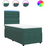 vidaXL Box spring postelja z vzmetnico temno zelen 90x190 cm žamet, (21308289) Cene