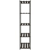 vidaXL Stalak za pohranu s 5 razina crni 80x38x170 cm masivna borovina | shoptok.hr