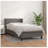  Box spring postelja z vzmetnico siva 80x200 cm umetno usnje | Shoptok.si