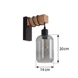 Brilagi Zidno svetlo WOOD GLASS 1xE27/60W/230V borovina/crna/dimljeno siva | Eponuda.com