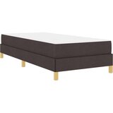 vidaXL Postelja z vzmetnico Rjava 90 x 190 cm Tkanina & Inženirski les | Shoptok.si