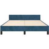  Posteljni okvir z vzglavjem temno moder 140x190 cm žamet, (20902684) | Shoptok.si