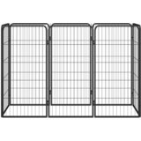  Ograda za pse s 8 panela crna 50 x 100 cm čelik obložen prahom | shoptok.hr