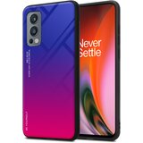 Cadorabo Ohišje, združljiv z OnePlus v vijolični - rdeči - dvobarvni zaščitni pokrov iz silikona TPU in hrbta iz kaljenega stekla, (20589626) | Shoptok.si