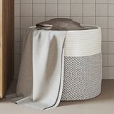  Košara za pohranu sivo-bijela Ø 40 x 35 cm pamučna | shoptok.hr