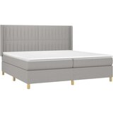  Box spring postelja z vzmetnico LED sv. siva 200x200 cm blago, (20930484) | Shoptok.si
