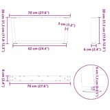  Noge za klub stolić V-oblika 2 kom Crne 70 x (30-31,3) cm Čelik | shoptok.hr