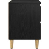 vidaXL Posteljna omarica s predalom Črna Orehovina 40 x 35 x 50 cm | Shoptok.si