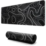 Velika podloga za miško - namizna podloga s topografskim dizajnom Black M, (21734061)