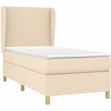  s oprugama i madracem krem 90 x 190 cm od tkanine | shoptok.hr