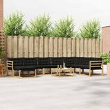  Set vanjskih sofa 9 pcs Bijela i crna Čvrsto drvo akacije | shoptok.hr