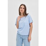 Marisse Blue Cotton T-Shirt With Pocket | Shoptok.si