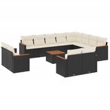  13-dijelni set vrtnih sofa s jastucima poliratan crni | shoptok.hr