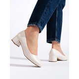 Shelvt Women's low-heeled pumps light beige Cijene