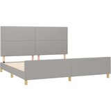  Posteljni okvir z vzglavjem svetlo siv 200x200 cm blago, (20735677) | Shoptok.si
