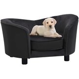 SOFA za pse crna 69 x 49 x 40 cm od pliša i umjetne kože Cijene